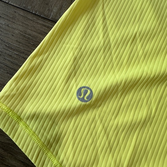 Lululemon Base Pace Ribbed Racerback Tank Top Size 4 Yellow - Picture 3 of 5